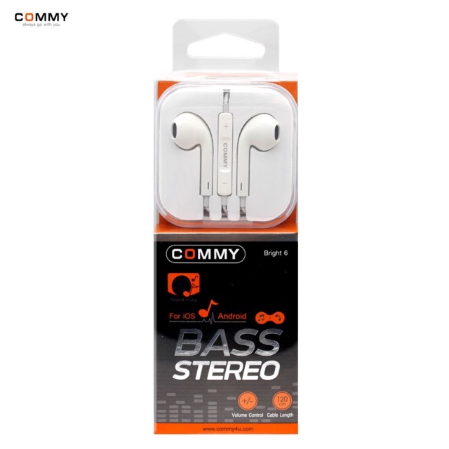 หูฟัง commy แจ็ค3.5mm ประกันศูนย์ commy