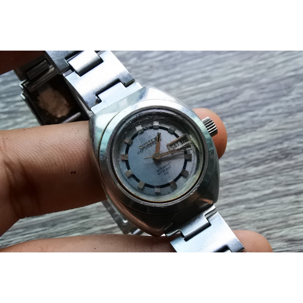 นาฬิกา มือสองญี่ปุ่น Citizen automatic ผู้หญิง Cosmostar Super Beat ของแท้ 100% สภาพดี ใช้งานได้ปกติ หน้าปัด 30mm