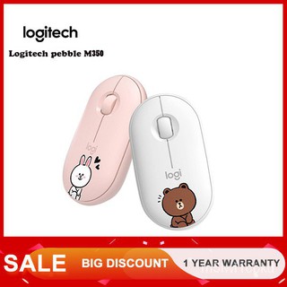 Logitech Pebble M350 เมาส์ไร้สาย บลูทูธ ลาย Cony Brown ไร้เสียง 1000DPI ใช้พลังงานต่ำ ขนาดเล็ก น้ำหนักเบา qyxf