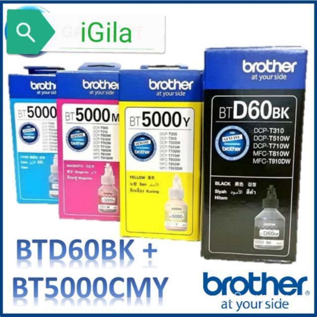 Original Brother Btd60bk Bt5000 Original Bkcmy Refill Ink T310 T510w Dcp T710w Mfc T910dw