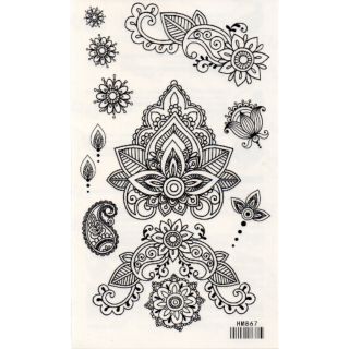 Tattoo Fashion ลาย ดอกไม้ Flower แท็ททู สติกเกอร์ HM867