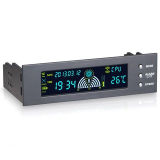 5.25inch 12V PC Computer Fan Controller 3 Fan Speed Controller Temperature Sensor LCD Digital Display Front Panel for PC