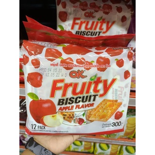 ขนมปังกรอบ รส แอปเปิ้ล ok fruity biscuit 🍎🍎