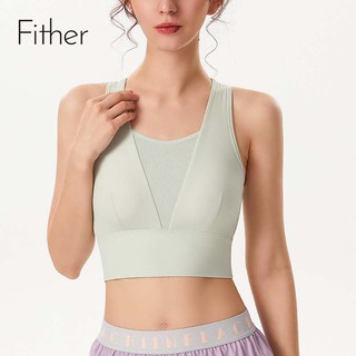 Fit.her สปอร์ตบรา ผ้าตาข่าย ระบายอากาศ กันกระแทก สําหรับผู้หญิง เล่นกีฬา โยคะ วิ่ง ฟิตเนส