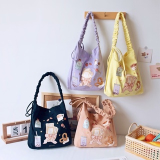 So Shop Bag กระเป๋าผ้าใบ น่ารักกระเป๋าสะพาย ความจุสูงกระเป๋านักเรียน