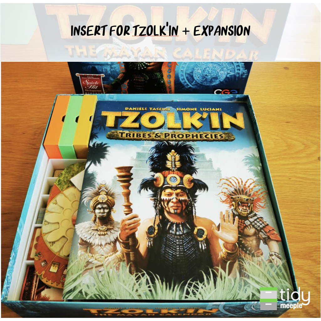 Tidy Insert สำหรับเกม Tzolk’in: The Mayan Calendar และ expansion Tribes & Prophecies