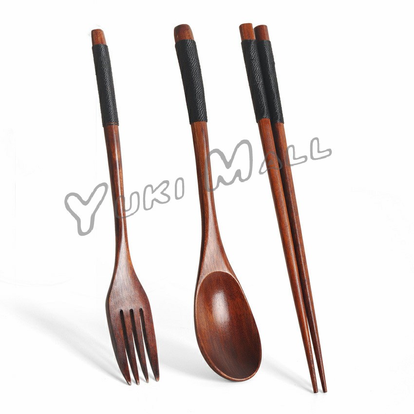 Yuki ชุดช้อนส้อม ช้อนส้อมไม้ ตะเกียบ ช้อน ส้อม  แบบพกพา สไตล์ญี่ปุ่น cutlery set - รูปที่ 7