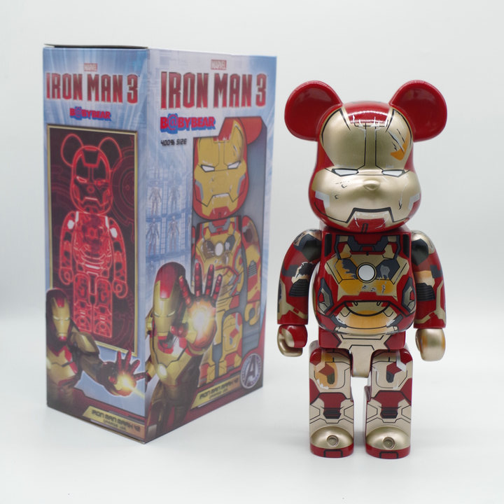 400 % Bearbrick Marvel Ironman โมเดลตุ๊กตา Pvc ของเล่นสําหรับเด็ก