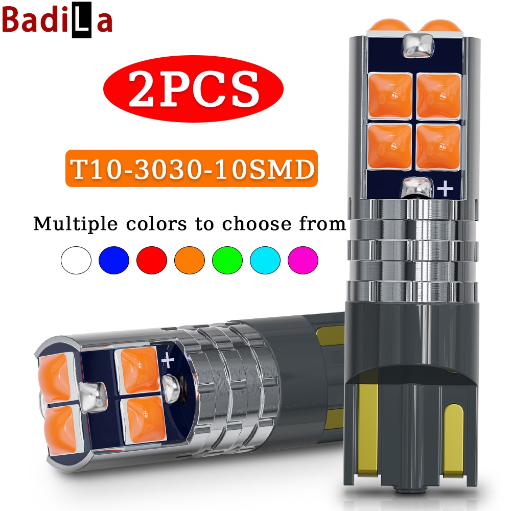 หลอดไฟเลี้ยว T10 LED 3030 10SMD สําหรับติดป้ายทะเบียนรถยนต์ และรถจักรยานยนต์ 2 ชิ้น