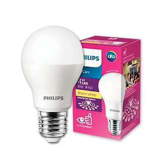 ว๊าว🍟 PHILIPS หลอดไฟ LED WW รุ่น LEDBulb 4W E27 ขนาด 4W Warmwhite แสงสีเหลือง Light Bulbs