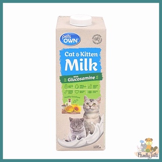 Pet own cat  &amp; kitten milk  เพ็ทส์ โอน แคท แอนด์ คิทเท่น มิลค์ นมแมวและลูกแมว 1 L.