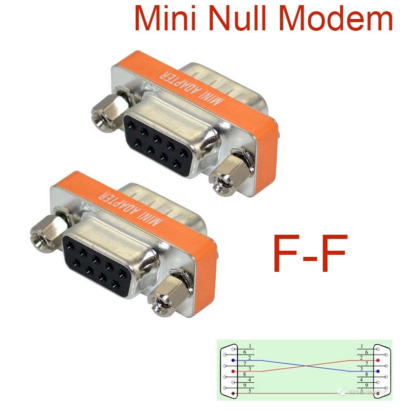 High Quality Mini Null Modem DB9 Male to DB9 Male plug Adapter Gender Changer