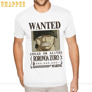 เสื้อยืด ผ้าฝ้าย พิมพ์ลาย Bounty Zoro Wanted One Piece สําหรับผู้ชาย ไซซ์ S-6XLS-5XL