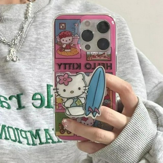 🧡ส่งของขวัญ🧡เคสไอโฟน 14 Pro Max 13 12 11 เคส for เคสไอโฟน11 Kitty griptok การ์ตูน Sanrio พกง่ายๆ การป้องกันการตก Case