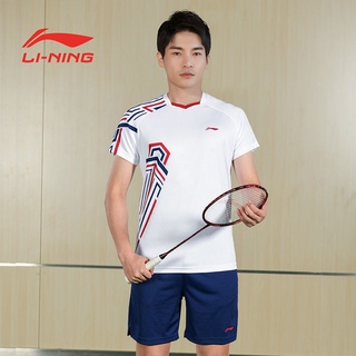 Li Ning เสื้อยืด แขนสั้น คุณภาพดี แบดมินตัน วิ่ง เทรนนิ่ง เสื้อผ้า สําหรับผู้ชาย และผู้หญิง