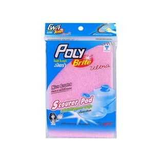 (ยกแพ็ก) Poly-Brite โพลี-ไบรท์ แผ่นใยขัดละเอียด (12 ชิ้น) ไม่เป็นรอย ขัดเทฟลอน เครื่องแก้ว จานชาม ทนทาน ขนาด 10x15 ซม.