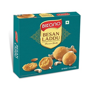 "Bikano Besan Laddu, 400G,SWEETENED CHICKPEA FLOUR 400G