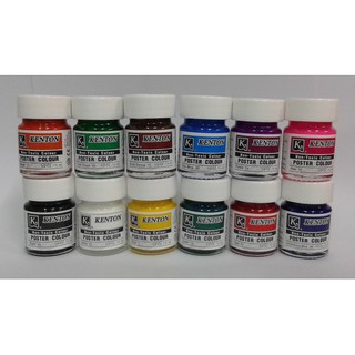 สีโปสเตอร์ เคนตั้น ขนาด 1/2 ออนซ์(15ml.)รวม 12 สี 1 โหล