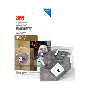 3M 9542V P2 CARBON (x20ชิ้น) หน้ากากป้องกันฝุ่นละออง กลิ่น พร้อมวาล์ว (รุ่นคล้องหัว)