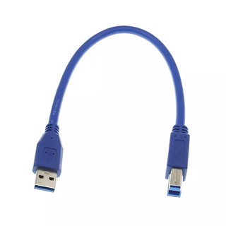 สายเคเบิลเครื่องพิมพ์ USB 3.0 ประเภท A ชายเป็นชาย B แบบ Dual ความเร็วสูงโปร่งใสสีฟ้า