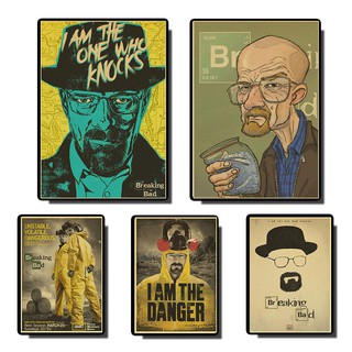 โปสเตอร์กระดาษคราฟท์ ลายละครอเมริกัน Breaking Bad สไตล์วินเทจ สําหรับตกแต่งผนังบ้าน