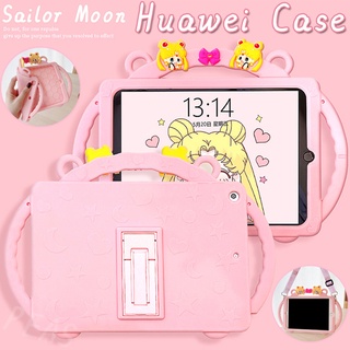 Huawei MediaPad Matepad 11 T10S T10 10.4 Pro 10.8 M6 8.4 M5 lite 8.0 T5 10.1 10.0 เปลือก Cartoon Cute Sailor Moon Soft TPU Case เคสซิลิโคน ที่จับแบบพกพา เปลือกการ์ตูน เปลือกนิ่ม