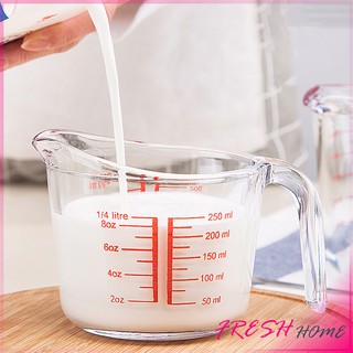 บีกเกอร์เหยือกตวง ทำจากแก้วอย่างหนา ขนาด 250 ml อุปกรณ์เครื่องครัว Graduated measuring cup