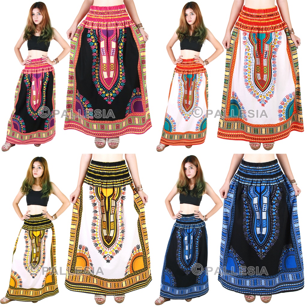 กระโปรงจังโก้ กระโปรงยาว สไตล์โบฮีเมี่ยน ผ้าดีสีไม่ตก cotton100% as99