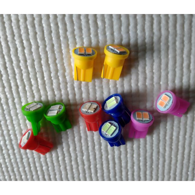 ไฟ LED 2 ชิพ ไฟวัดบูส ไฟส่องป้าย T10 ขั้วเสียบ DC12V จำนวน 1 คู่ (2หลอด) ส่งจากไทย