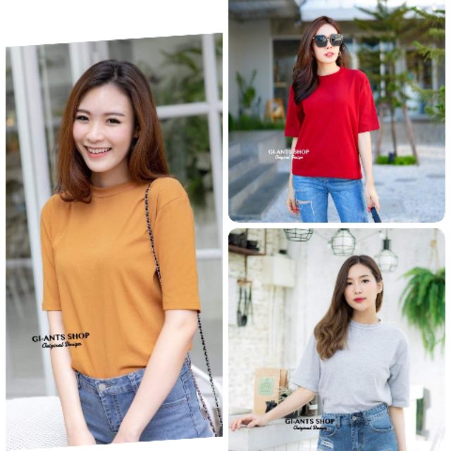 😍งามดูดีมาก​เข้าแล้วงานตามหา​ ใส่สบายไม่มีร้อน คอกลมชิดแขนศอก​ ต่อหลัง​ ผ้าคอตตอน​เสุพรีม เส้นใยพิเศษเนื้อนุ่ม  ยืดเยอะ