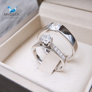 Madduckjewels แหวนเงินแท้ เพชร CZ ชุบโรเดียม RG1807-RG1526