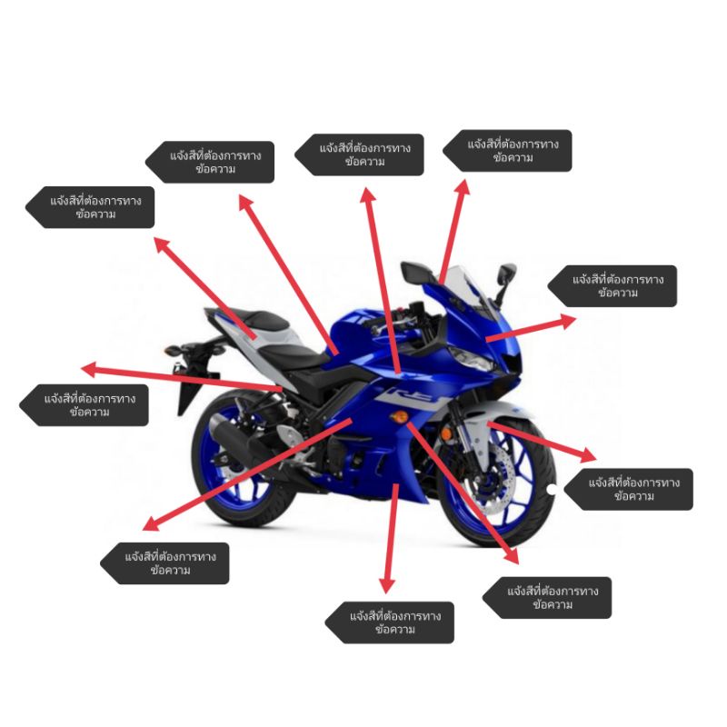 ชุดแฟริ่งแยกชิ้น yamaha YZF R3ปี2019-20-21แฟริ่งหน้าแฟริ่งข้างแฟริ่งหลังอกล่างบังโคลนหน้าบังโคลนหลัง