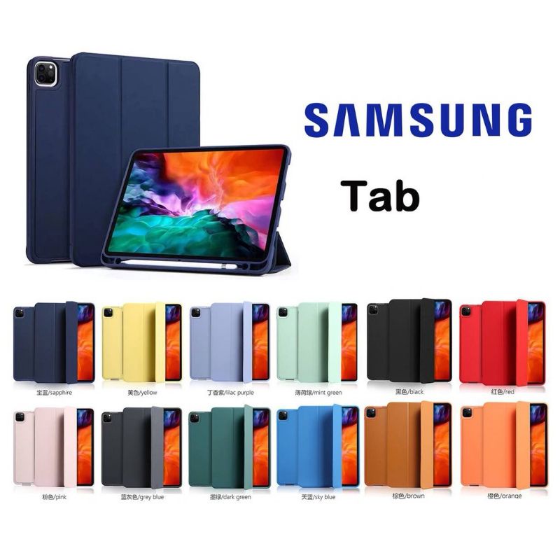 💥 [พร้อมส่ง]  เคส Samsung Tab S6 lite/Tab S7 lite /Tab A7 lite/Tab S7Plus/Tab S7FE มีช่องใส่ปากกาใช้ร่วมรุ่นได้