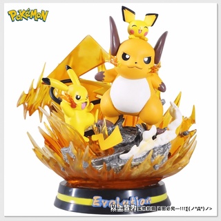 【 มาใหม่ 】โมเดลฟิกเกอร์ โปเกม่อน GK Series Pikachu Raichu Evolution สําหรับตกแต่งโรงรถ