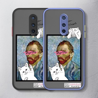 เคสโทรศัพท์มือถือ กันตก ลายการ์ตูนแมวตลก van Gogh สําหรับ OnePlus 8T 8 Pro 7 7T Pro One Plus  For Soft Case Phone Casing Camera Lens Protector Full Cover simple Silicone Cases mobile covers