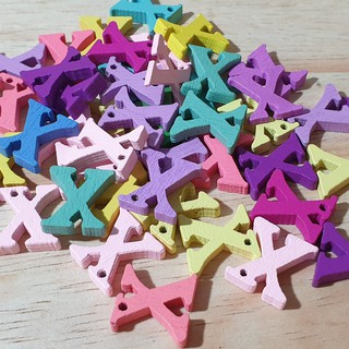 ตัวละ1 บาท ตัว X อักษรไม้ 1 cm 48 ตัว ตกแต่งงานน่ารัก DIY scrapbook สแครปบุ๊ค