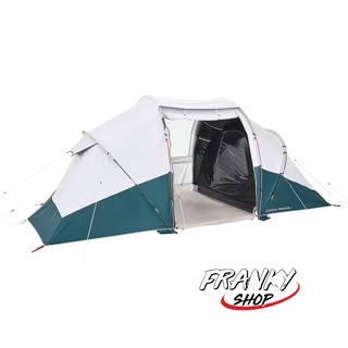 [พร้อมส่ง] เต็นท์ตั้งแคมป์สำหรับครอบครัว Camping Tent With Poles Arpenaz 4.2 F&amp;B 4 Person 2 Bedrooms