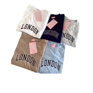 พร้อมส่ง(S_0026) ผ้าคอตตอน🥣LONDON OVERSIZE TEE เสื้อยืดทรงโอเวอร์ไซต์ ปักLONDON