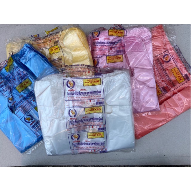 ถุงหิ้ว ขนาด 12*20 ถุงหูหิ้ว ตราช้าง บรรจุจำนวน 100 ใบ