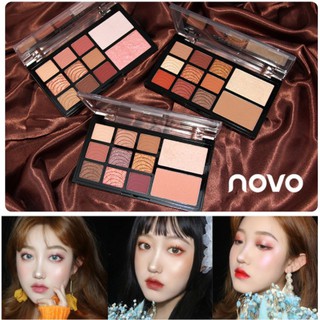 5254พาเลทรุ่นใหม่ (พร้อมส่ง/ของแท้) Novo Noble Eye Shadow อายชาโดว์ เฉดดิ้งและไฮไลท์ บรัชออน