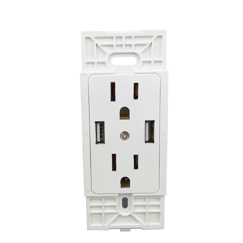 Outlet Home Switch Dual USB Wall Charger Socket US Plug Duplex Receptacle