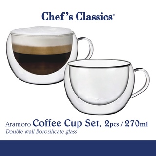 Chef's Classics Aramoro Double Wall Coffee Cup Set, 2pcs / 270ml