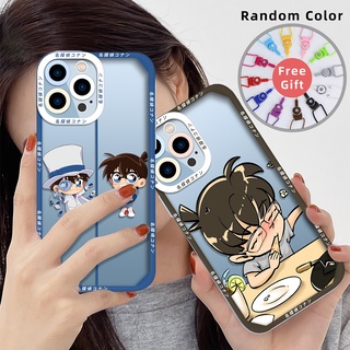 เคสซิลิโคนนิ่ม พิมพ์ลายอนิเมะยอดนักสืบโคนัน สําหรับ iPhone 13 Pro Max 11 12 lphone SE 2022 7 8 Plus