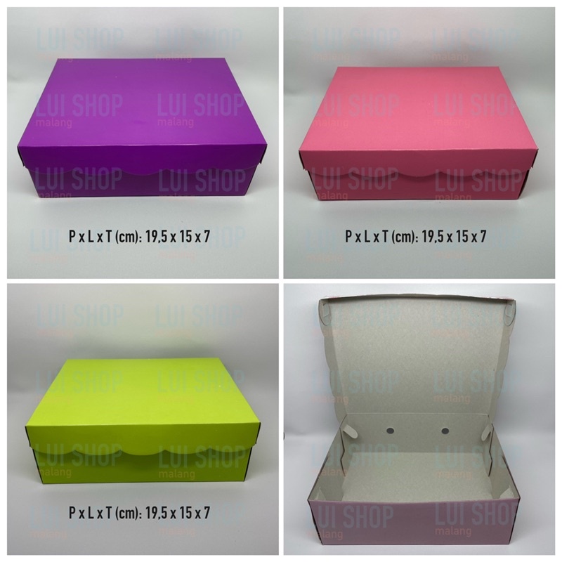 CAKE BOX 19.5cmx15cm R7 BLOCK COLOR 310gr Kbar What is What is