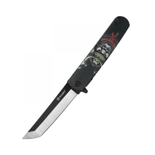 มีดพับ (folding knife) Ganzo G626 ของแท้ Flipper lock เหล็ก 440 ปลาย tanto ด้ามลายนักรบซามูไร มีดแคมป์ EDC