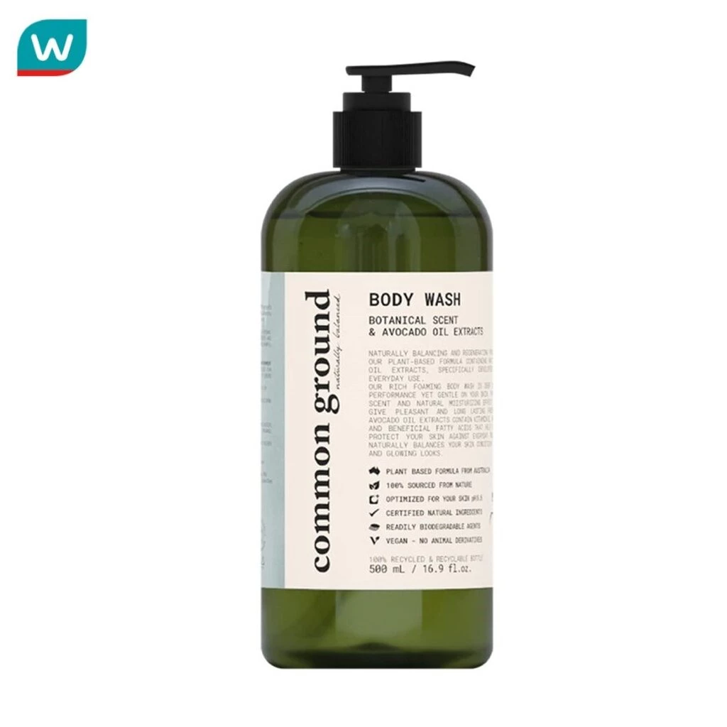 Common Ground คอมมอน กราวด์ เนเชอรัล บาลานซ์ บอดี้วอทช์ เจลอาบน้ำสูตรออร์แกนิค 500 มล.