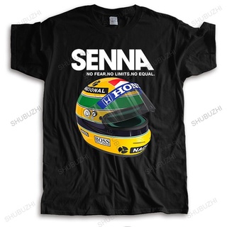 [S-5XL]เสื้อยืดแขนสั้น คอกลม พิมพ์ลาย Ayrton Senna Helmet 1 Race Car สําหรับผู้ชาย