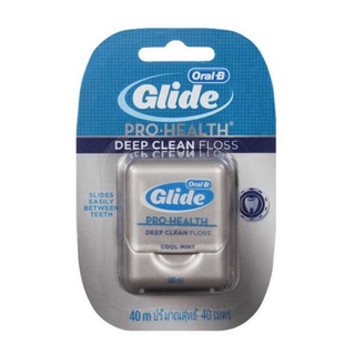 Oral B Oral-B Glide Deep Clean Floss Cool Mint Waxed ออรัลบี ไหมขัดฟัน กลิ่นมิ้นท์ ยาว 40 เมตร 15539