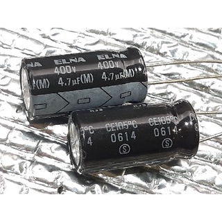 Elna 4.7uf 400v 105° capacitor ตัวเก็บประจุ คาปาซิเตอร์