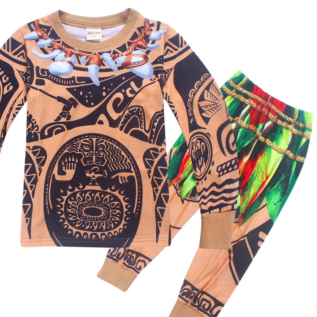 เด็กชายฮาโลวีน Moana Maui Tattoo T เสื้อกางเกงคอสเพลย์เครื่องแต่งกายเด็กคอสเพลย์